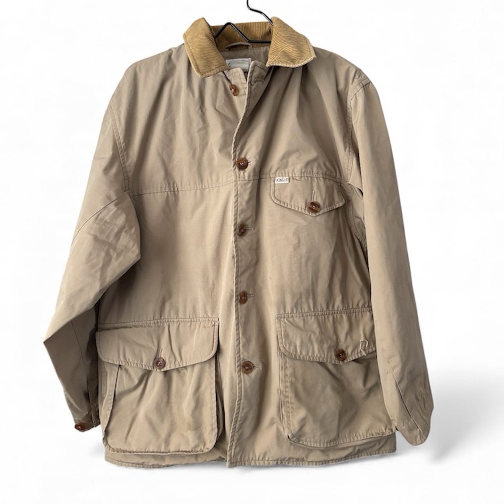 Orvis Vintage Chore Hunting Mens Jacket Size XL Lightweight Zip pouch Corduroy
